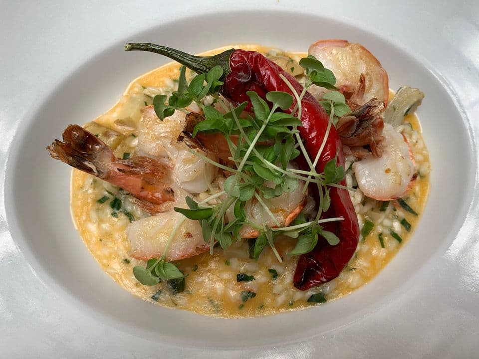 Risotto cu creveți, sparanghel și lămâie
